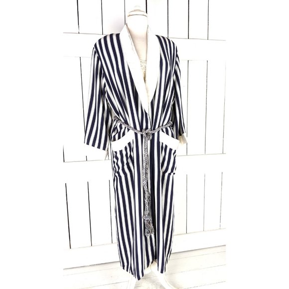 Vintage Prima Donna Carole Hochman I Magnin navy blue white nautical striped rop - Picture 6 of 6